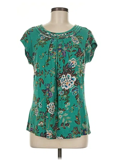 Pre-owned Daniel Rainn Short Sleeve Blouse In Teal
