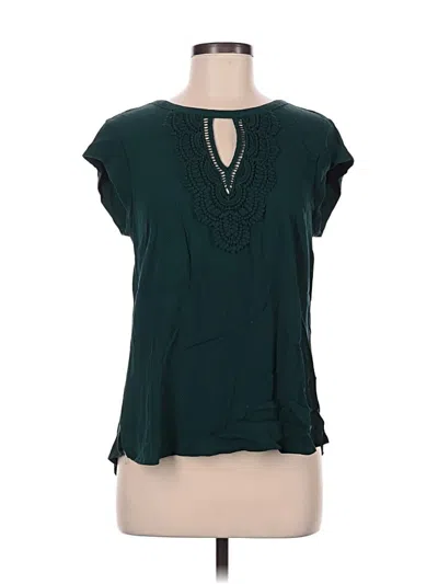 Pre-owned Daniel Rainn Short Sleeve Blouse In Teal