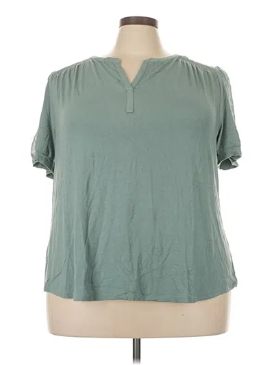 Pre-owned Daniel Rainn Short Sleeve Blouse In Teal
