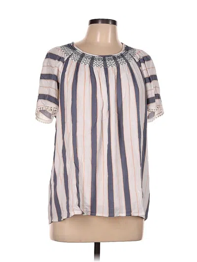 Pre-owned Daniel Rainn Short Sleeve Blouse In White