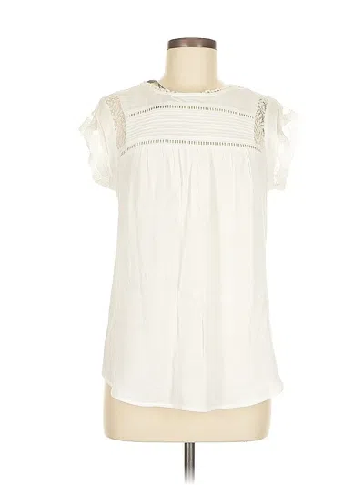 Pre-owned Daniel Rainn Short Sleeve Blouse In White