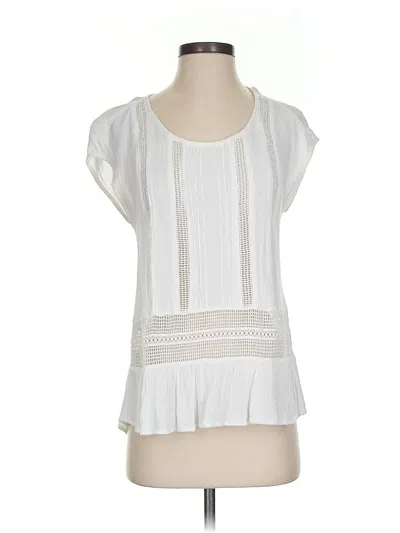 Pre-owned Daniel Rainn Short Sleeve Blouse In White