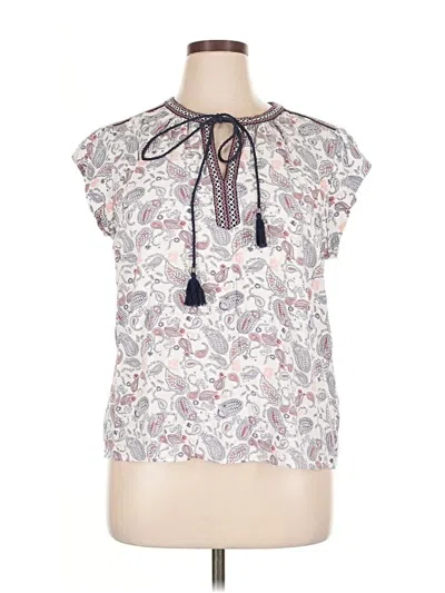 Pre-owned Daniel Rainn Short Sleeve Blouse In White