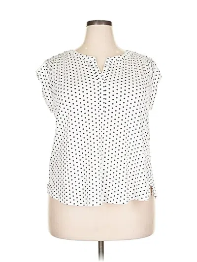 Pre-owned Daniel Rainn Short Sleeve Blouse In White