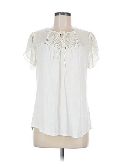 Pre-owned Daniel Rainn Short Sleeve Blouse In White