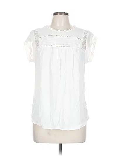 Pre-owned Daniel Rainn Short Sleeve Blouse In White
