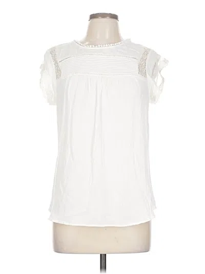 Pre-owned Daniel Rainn Short Sleeve Blouse In White