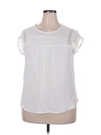 Pre-owned Daniel Rainn Short Sleeve Blouse In White