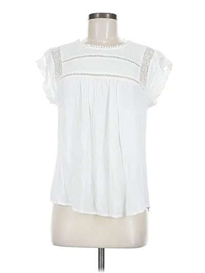 Pre-owned Daniel Rainn Short Sleeve Blouse In White