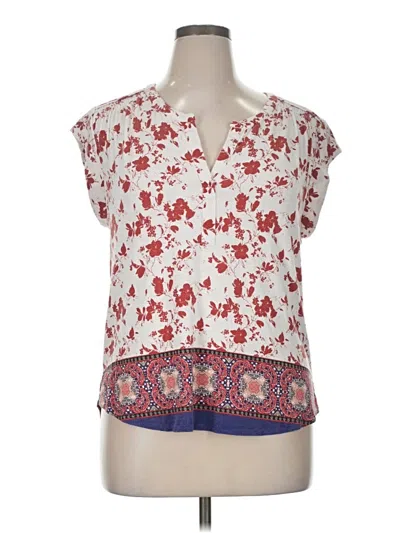 Pre-owned Daniel Rainn Short Sleeve Blouse In White