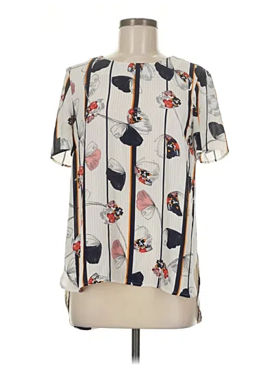 Pre-owned Daniel Rainn Short Sleeve Blouse In White