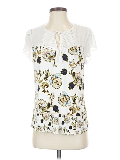 Pre-owned Daniel Rainn Short Sleeve Blouse In White