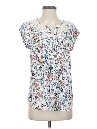 Pre-owned Daniel Rainn Short Sleeve Blouse In White