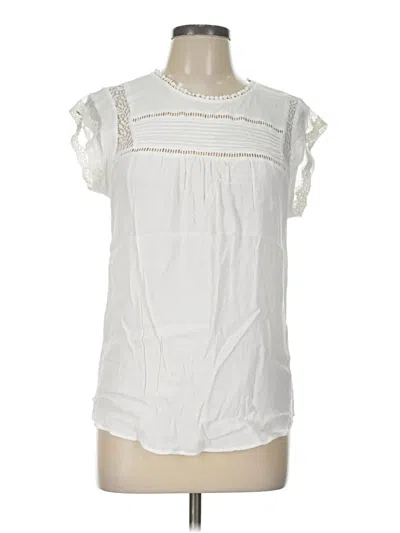 Pre-owned Daniel Rainn Short Sleeve Blouse In White