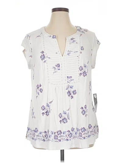 Daniel Rainn Short Sleeve Blouse In White