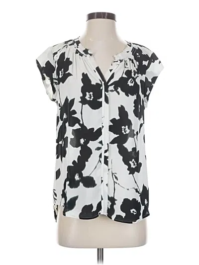 Pre-owned Daniel Rainn Short Sleeve Blouse In White