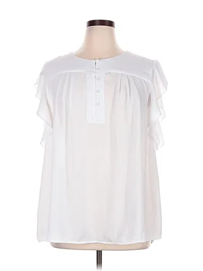 Pre-owned Daniel Rainn Short Sleeve Blouse In White