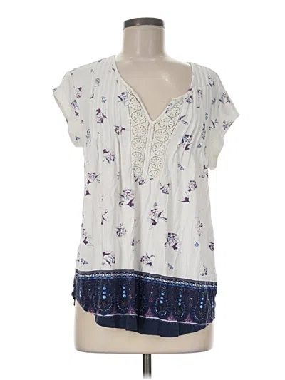 Pre-owned Daniel Rainn Short Sleeve Blouse In White