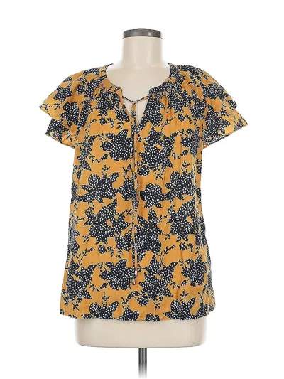 Pre-owned Daniel Rainn Short Sleeve Blouse In Yellow