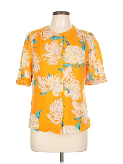 Pre-owned Daniel Rainn Short Sleeve Blouse In Yellow