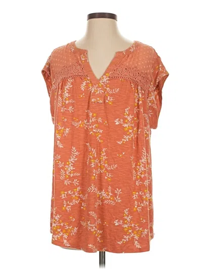 Pre-owned Daniel Rainn Short Sleeve Henley Shirt In Orange