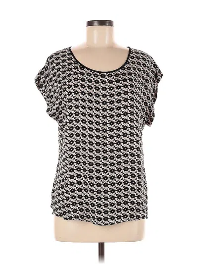 Pre-owned Daniel Rainn Short Sleeve Top Black Scoop Neck Tops