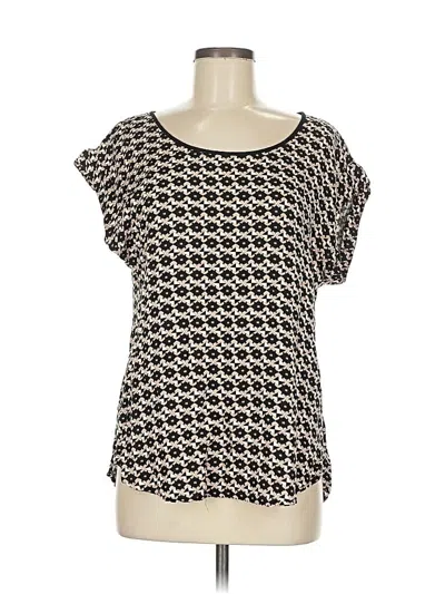 Pre-owned Daniel Rainn Short Sleeve Top Black Square Neckline Tops