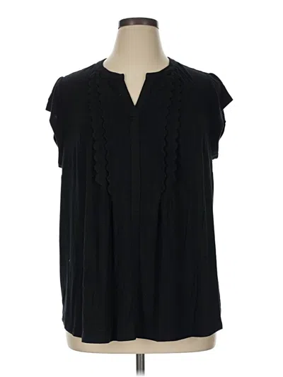Pre-owned Daniel Rainn Short Sleeve Top Black V-neck Tops