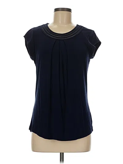 Pre-owned Daniel Rainn Short Sleeve Top Blue Keyhole Neckline Tops