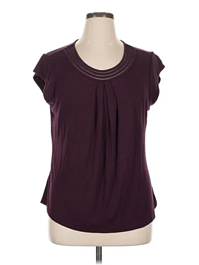 Pre-owned Daniel Rainn Short Sleeve Top Burgundy Cowl Neck Tops