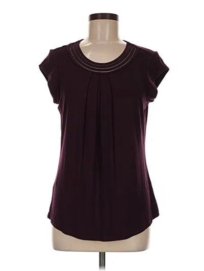 Pre-owned Daniel Rainn Short Sleeve Top Burgundy Scoop Neck Tops