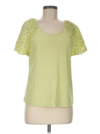 Pre-owned Daniel Rainn Short Sleeve Top Green Sweetheart Neckline Tops