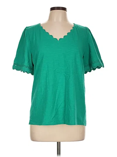 Pre-owned Daniel Rainn Short Sleeve Top Green Sweetheart Neckline Tops