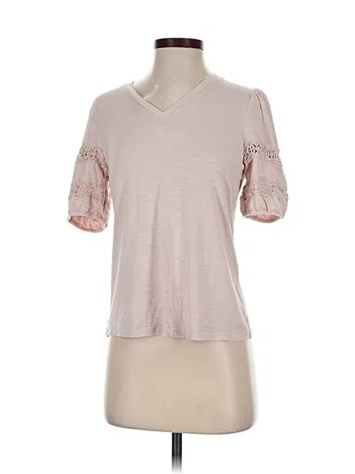 Pre-owned Daniel Rainn Short Sleeve Top Pink V Neck Tops