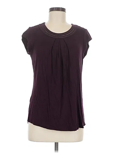 Pre-owned Daniel Rainn Short Sleeve Top Purple Keyhole Neckline Tops