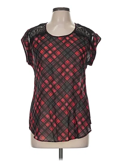 Pre-owned Daniel Rainn Short Sleeve Top Red Square Neckline Tops
