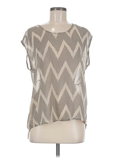 Pre-owned Daniel Rainn Short Sleeve Top Tan Cowl Neck Tops