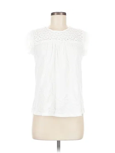 Pre-owned Daniel Rainn Short Sleeve Top White Keyhole Neckline Tops