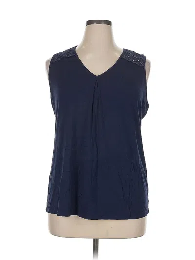 Pre-owned Daniel Rainn Sleeveless Blouse In Blue