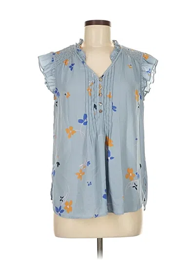 Pre-owned Daniel Rainn Sleeveless Blouse In Blue