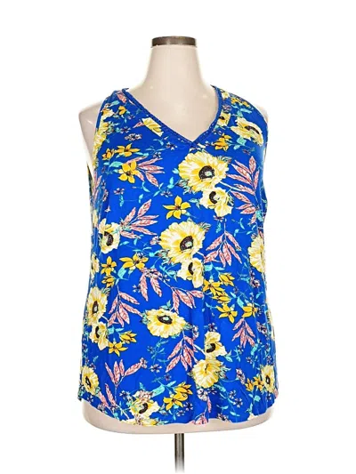 Pre-owned Daniel Rainn Sleeveless Blouse In Blue