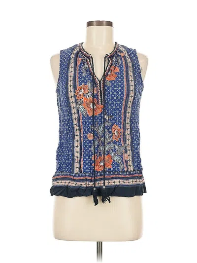 Pre-owned Daniel Rainn Sleeveless Blouse In Blue