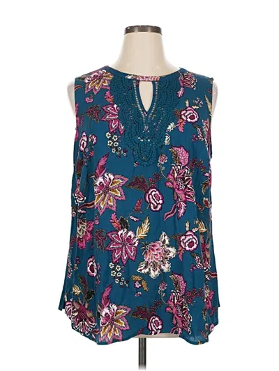 Pre-owned Daniel Rainn Sleeveless Blouse In Blue