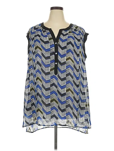 Pre-owned Daniel Rainn Sleeveless Blouse In Blue