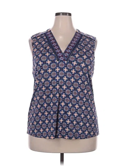 Pre-owned Daniel Rainn Sleeveless Blouse In Blue