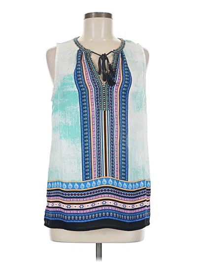 Pre-owned Daniel Rainn Sleeveless Blouse In Blue