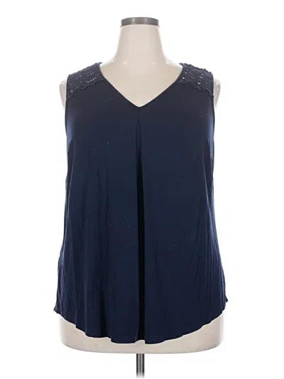 Pre-owned Daniel Rainn Sleeveless Blouse In Blue