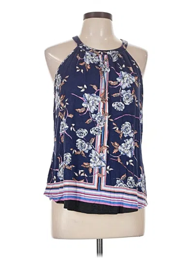 Pre-owned Daniel Rainn Sleeveless Blouse In Blue