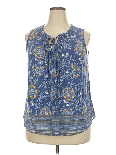 Pre-owned Daniel Rainn Sleeveless Blouse In Blue