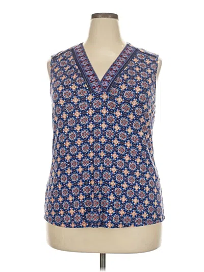 Pre-owned Daniel Rainn Sleeveless Blouse In Blue